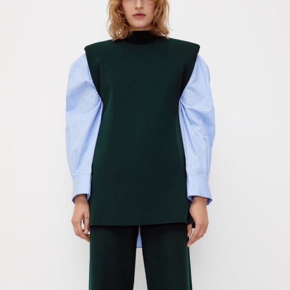 ZARA Shoulder Pad Knit Top - Picture 4 of 6